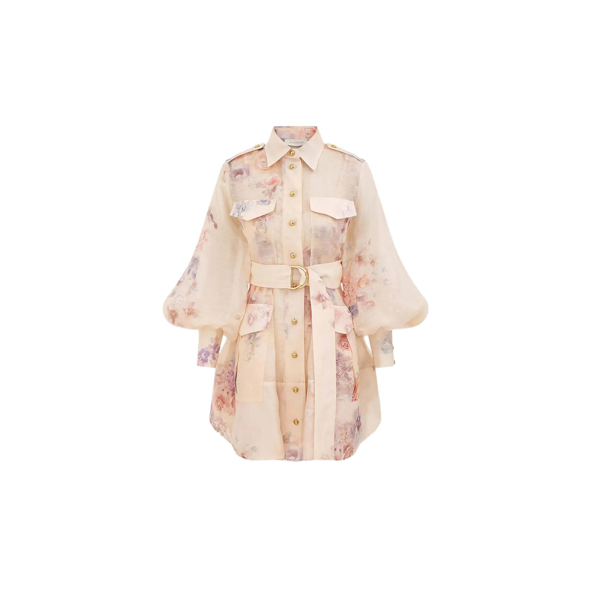 ZIMMERMANN FLORAL-PRINT BELTED MINI DRESS 5153DF251